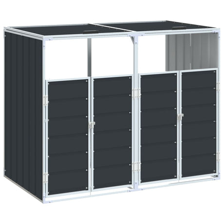 Vidaxx Containeraufbewahrung für 2 Container 144x81x113cm Stahl Anthrazit