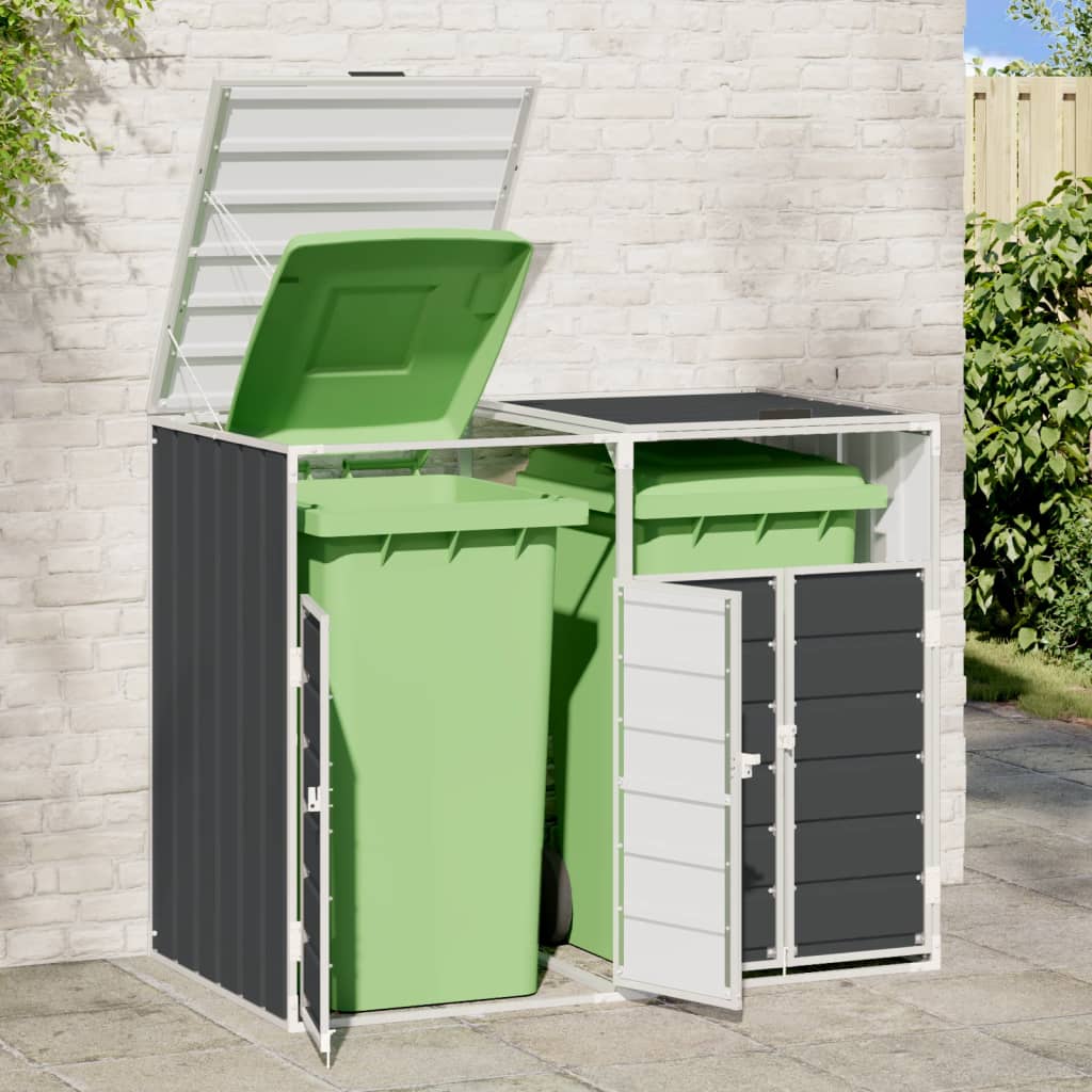 Vidaxx Containeraufbewahrung für 2 Container 144x81x113cm Stahl Anthrazit