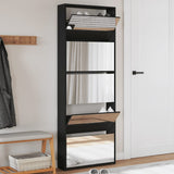 VidaXL Schuhschrank mit Spiegel 5-stöckig 63x17x169,5 cm schwarz