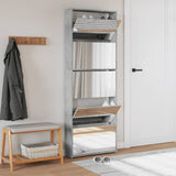 VidaXL Schuhschrank mit Spiegel 5-stöckig 63x17x169,5 cm Betongrau