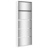 VidaXL Schuhschrank mit Spiegel 5-stöckig 63x17x169,5 cm Hochglanz-Weiß