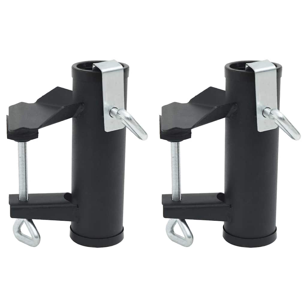 Vidaxx Sonnenschirmklemmen für Balkon 2 Stück 25-38 mm Stahl