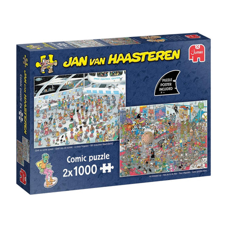 Jan van Haasteren Puzzle – Gib uns Platz wie im Film – 2x1000 Teile.