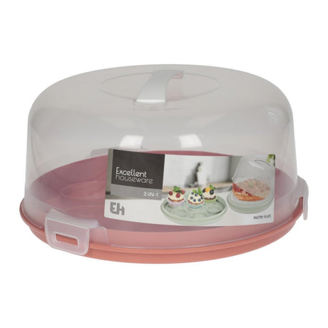 Excellent Houseware Tortenständer 2-in-1 aus Kunststoff
