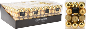 Kerstbal onbreekbaar 3.00cm 24 stuks - goud