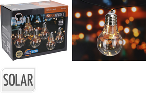 Feestverlichting solar 10 lamps clear