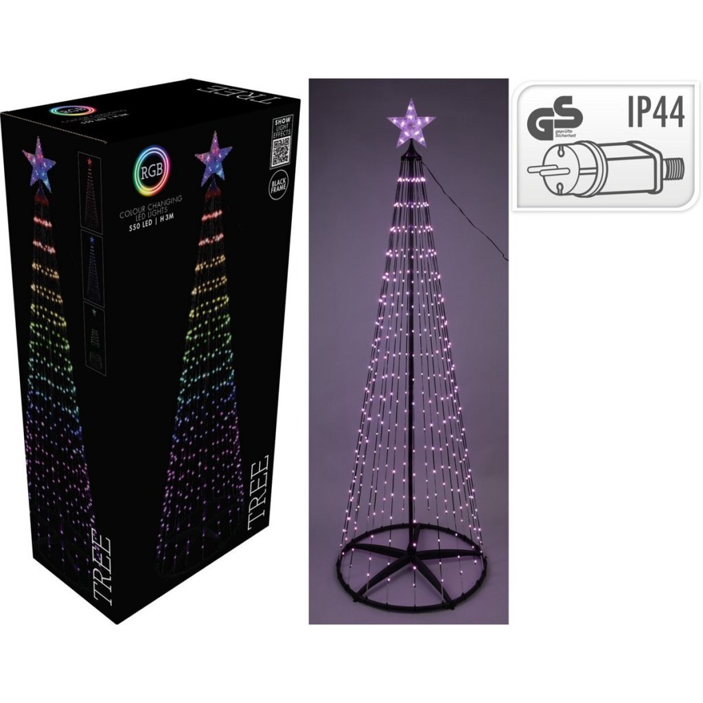 Overige merken rgb led kerstboom 550 led #039;s 300 cm zwart