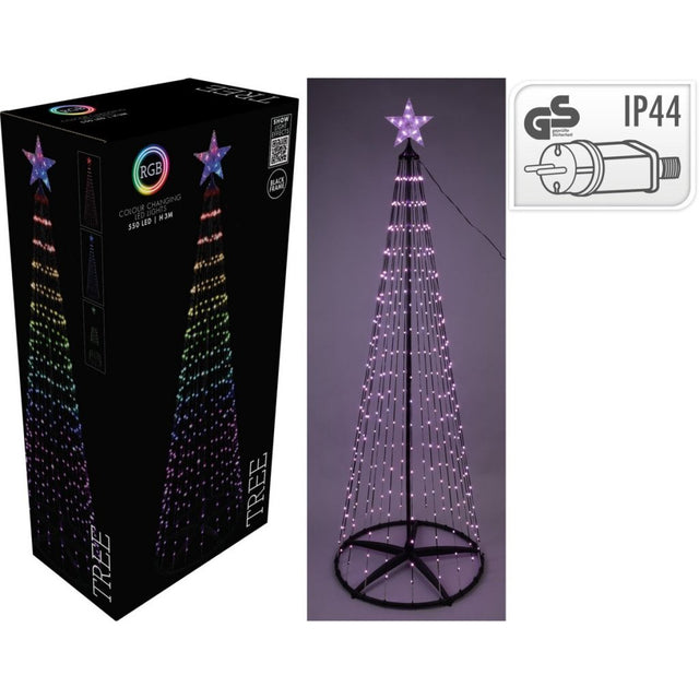 Overige merken rgb led kerstboom 550 led #039;s 300 cm zwart