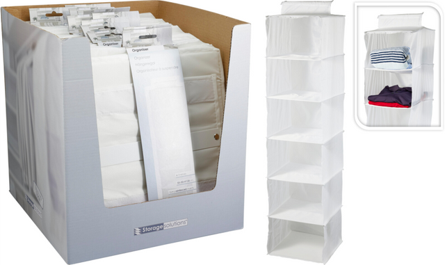 Kast organiser hang 6 vakken - wit