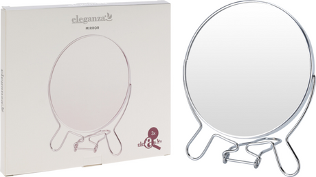 Eleganza make up spiegel rvs 14x24cm 3x vergrotend