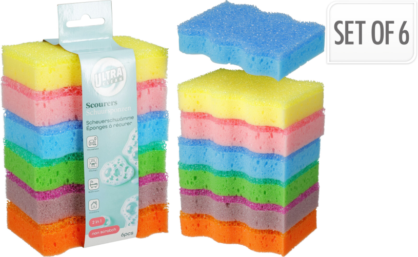 Schuurspons non-scratch 6 stuks