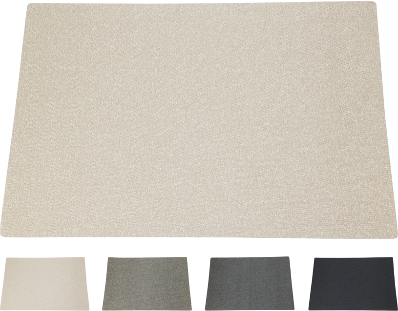 Placemat pu met felt 43x30cm assorti - uni 1