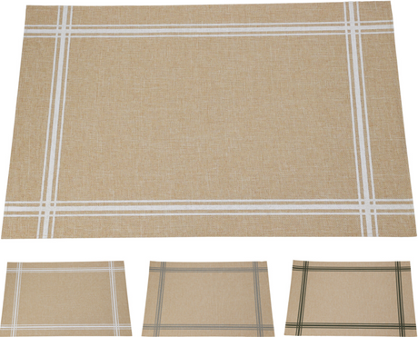 Placemat poly linnen 43x30cm assorti - square