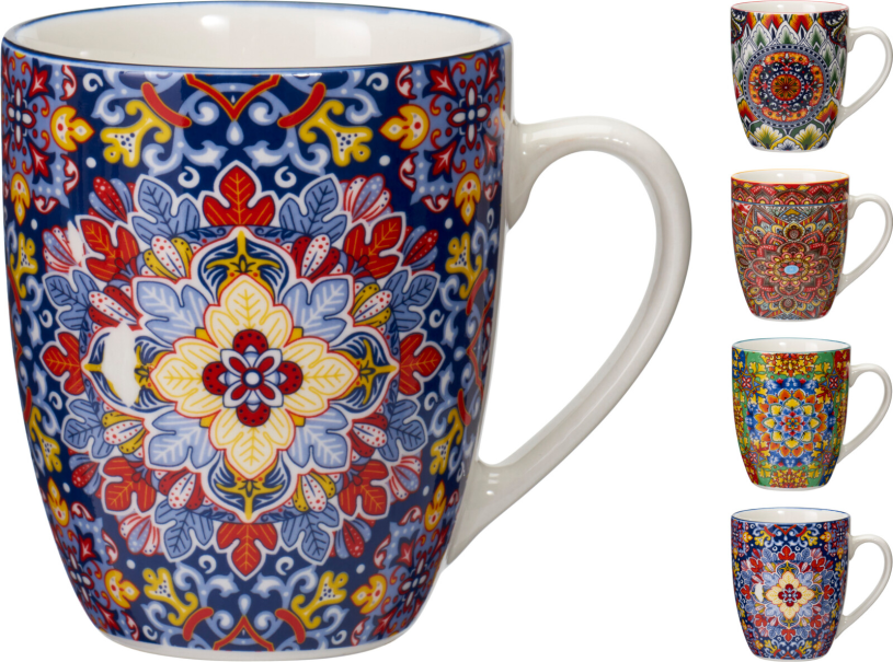Beker porselein 35cl bohemian assorti