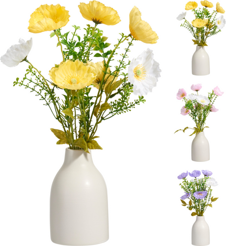 Bloemen in vaas 9x36cm assorti