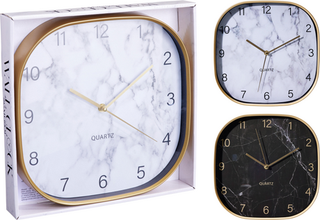 Wandklok marmer look 295x40mm assorti