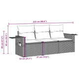 Vidaxl 3-delige loungeset met kussens poly rattan zwart