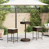 Vidaxl 3-delige tuinbarset met kussens poly rattan bruin