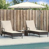 Vidaxl ligstoelen 2 st met kussens poly rattan zwart
