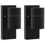 Vidaxx Außenwandleuchte 2 Stück schwarz 6,5 x 10,5 x 16 cm Edelstahl und Glas