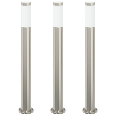 Vidaxx Pollerbeleuchtung 3 Stück 80 cm Edelstahl IP44