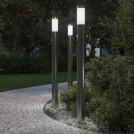 VidaXL Pollerbeleuchtung mit Sensor 3 Stück 110 cm Edelstahl IP44