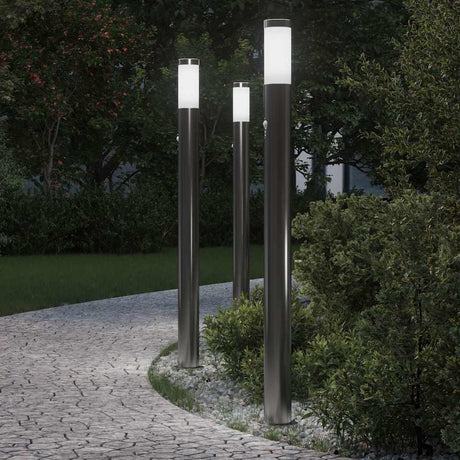 VidaXL Pollerbeleuchtung mit Sensor 3 Stück 110 cm Edelstahl IP44