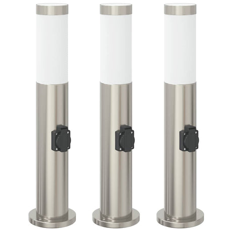 Vidaxx Pollerleuchte mit Fassung 3 Stück 50 cm Edelstahl IP44
