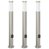 Vidaxx Pollerbeleuchtung mit Fassung 3 Stück 80 cm Edelstahl IP44