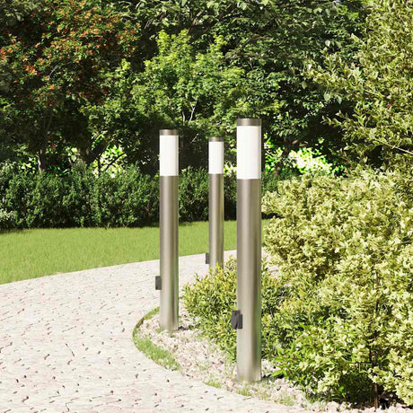 Vidaxx Pollerbeleuchtung mit Fassung 3 Stück 80 cm Edelstahl IP44