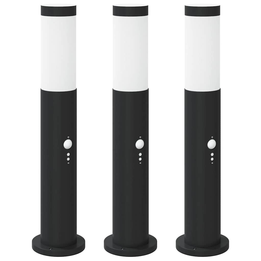 VidaXL Pollerbeleuchtung mit Sensor 3 Stück 50 cm Edelstahl IP44
