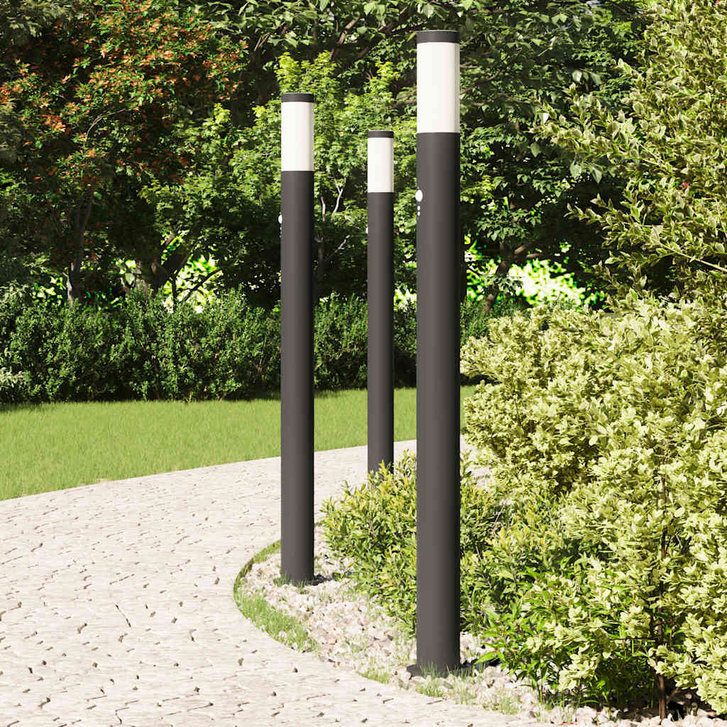 VidaXL Pollerbeleuchtung mit Sensor 3 Stück 110 cm Edelstahl IP44