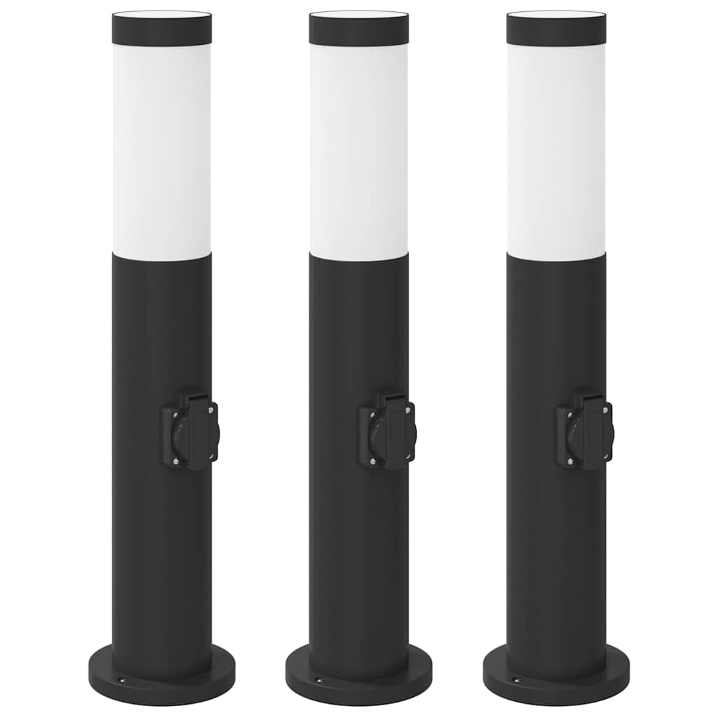 Vidaxx Pollerleuchte mit Fassung 3 Stück 50 cm Edelstahl IP44