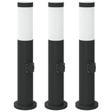 Vidaxx Pollerleuchte mit Fassung 3 Stück 50 cm Edelstahl IP44