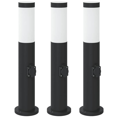 Vidaxx Pollerleuchte mit Fassung 3 Stück 50 cm Edelstahl IP44