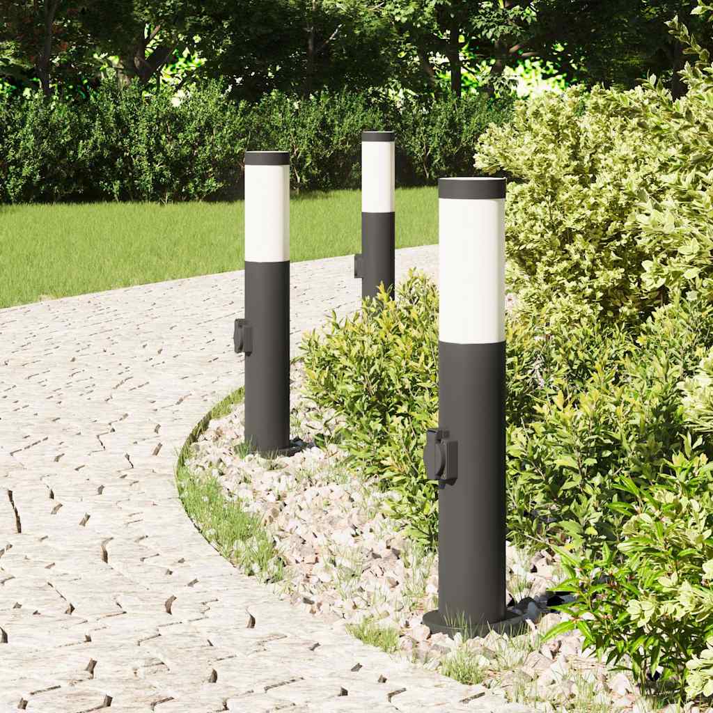 Vidaxx Pollerleuchte mit Fassung 3 Stück 50 cm Edelstahl IP44