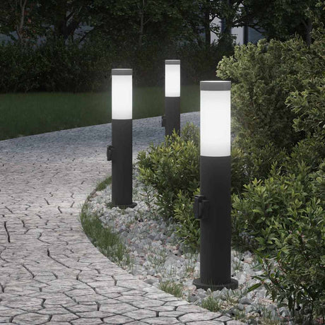 Vidaxx Pollerleuchte mit Fassung 3 Stück 50 cm Edelstahl IP44