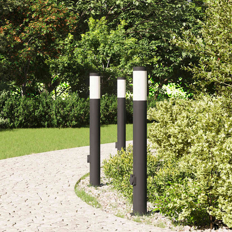 Vidaxx Pollerbeleuchtung mit Fassung 3 Stück 80 cm Edelstahl IP44