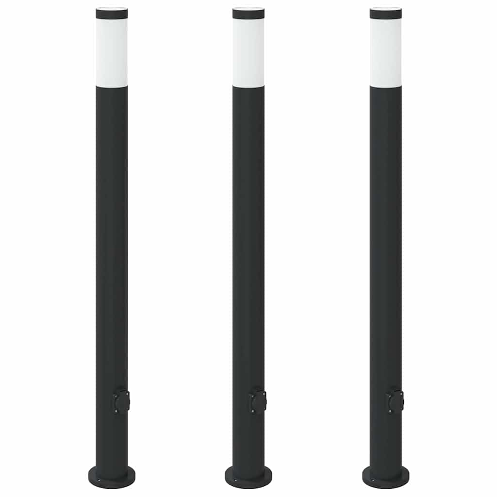 Vidaxx Pollerleuchte mit Fassung 3 Stück 110 cm Edelstahl IP44