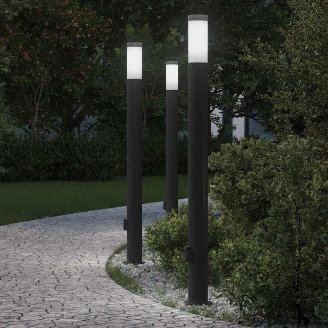 Vidaxx Pollerleuchte mit Fassung 3 Stück 110 cm Edelstahl IP44