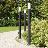 Vidaxx Pollerbeleuchtung mit Sensor und Steckdose 3 Stück 110 cm Edelstahl IP44