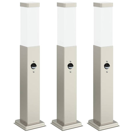 VidaXL Pollerbeleuchtung mit Sensor 3 Stück 50 cm Edelstahl IP44