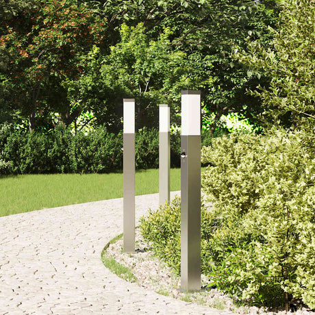VidaXL Pollerbeleuchtung mit Sensor 3 Stück 80 cm Edelstahl IP44