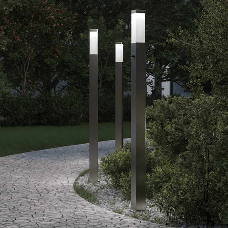 VidaXL Pollerbeleuchtung mit Sensor 3 Stück 110 cm Edelstahl IP44