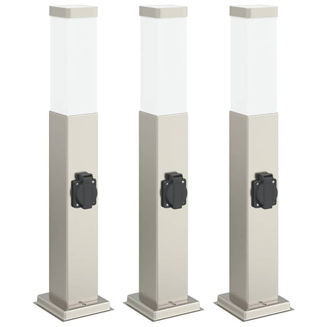 Vidaxx Pollerleuchte mit Fassung 3 Stück 50 cm Edelstahl IP44