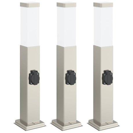 Vidaxx Pollerleuchte mit Fassung 3 Stück 50 cm Edelstahl IP44