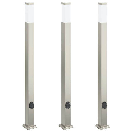 Vidaxx Pollerleuchte mit Fassung 3 Stück 110 cm Edelstahl IP44