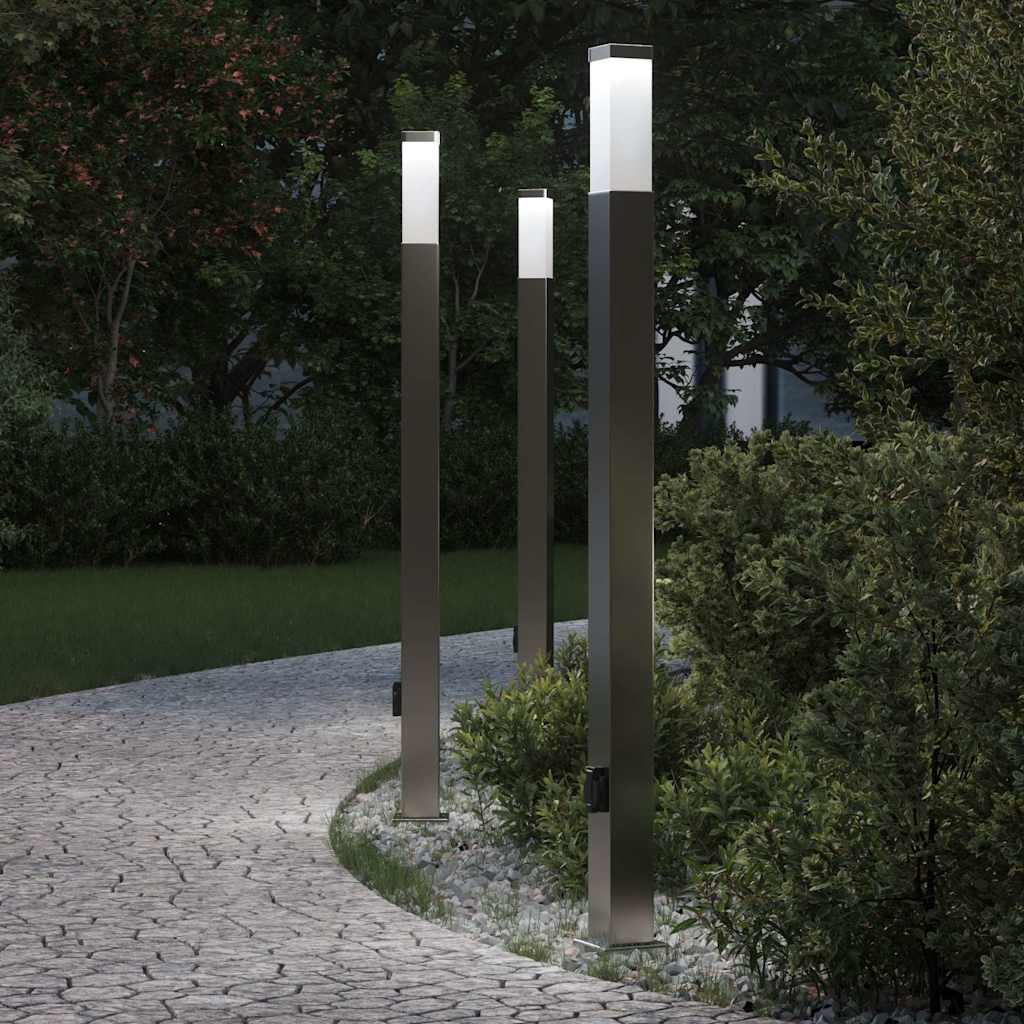 Vidaxx Pollerleuchte mit Fassung 3 Stück 110 cm Edelstahl IP44