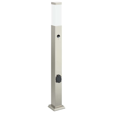Vidaxl Pollerleuchte mit Sensor und Steckdose 80 cm Edelstahl IP44