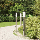Vidaxx Pollerbeleuchtung mit Sensor und Steckdose 3 Stück 80 cm Edelstahl IP44